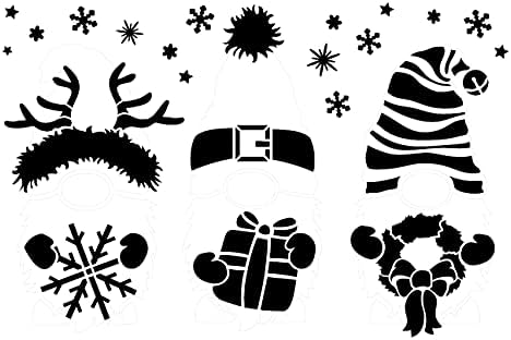 סטנסיל קישוט של גנום חג המולד מאת Studior12 | DIY DIY DEPER FOLIDE DEKER | סימן עץ מלאכה וצבע | תבנית Mylar לשימוש חוזר | בחר